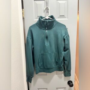 all in motion xs 1/4 zip sweatshirt in emerald